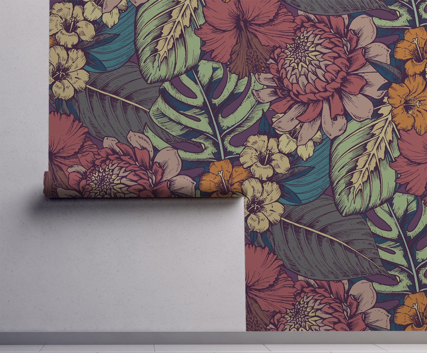Tropical Floral Wallpaper