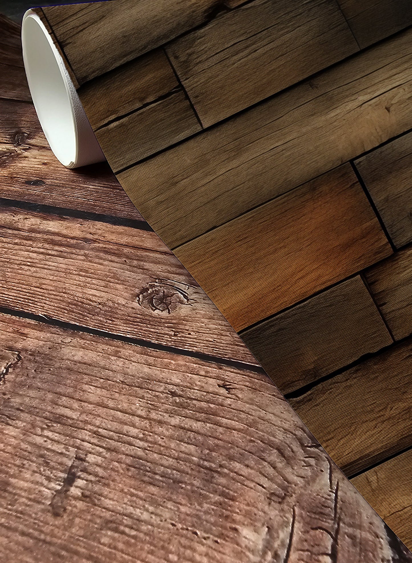 Dark oak wooden panel peel and stick wallpaper