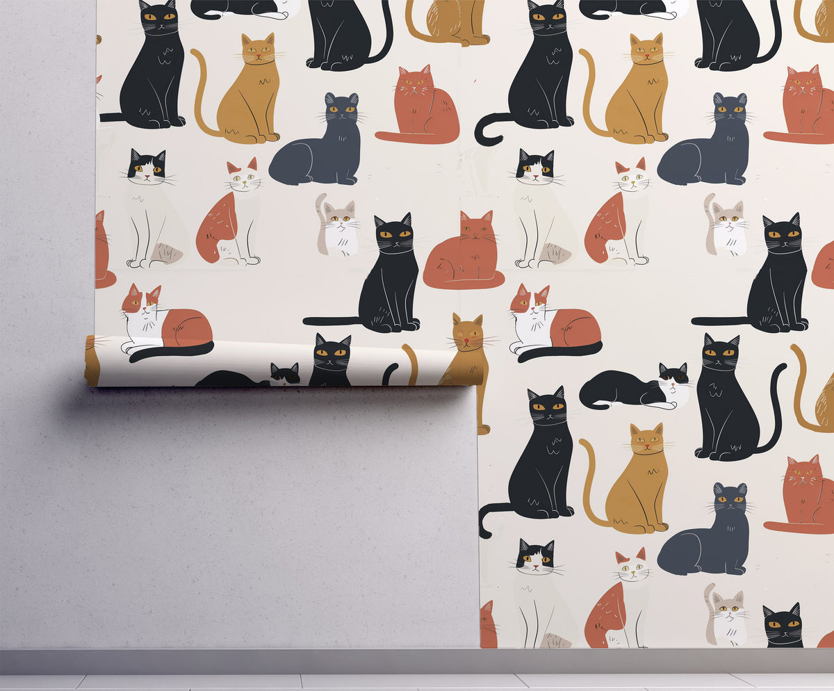 Never Enough Cats – Modern Cat Wallpaper