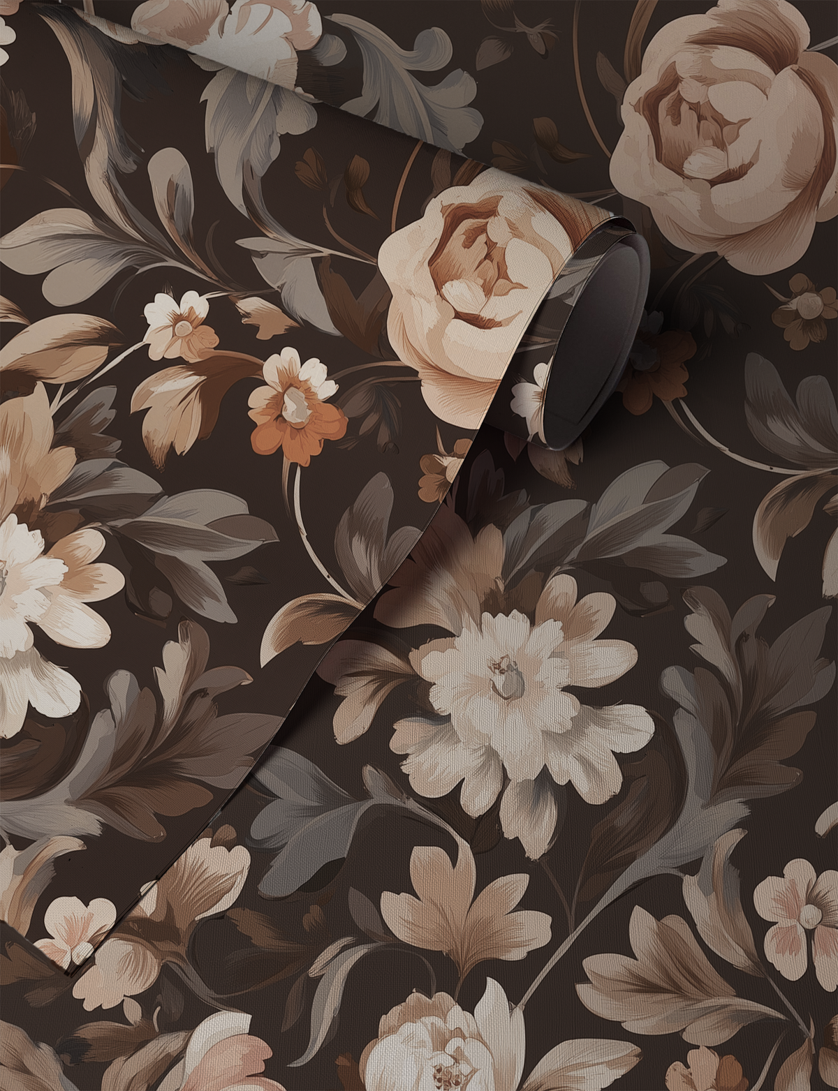 Rosewood - Pink And Brown Floral Wallpaper