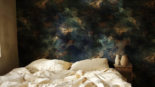 Meet Me in Outer Space - Blue Celestial Sky Wallpaper