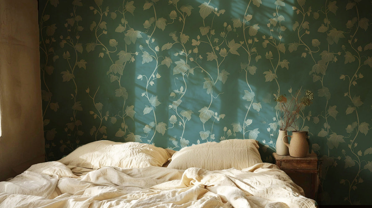 Two Toned Vines Wallpaper – Botanical Peel and Stick Wallpaper