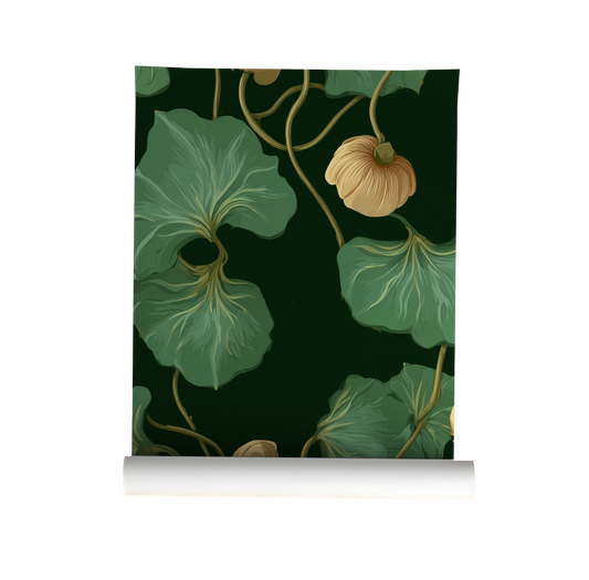 Hidden Garden Wallpaper – Dark Green Botanical Wallpaper