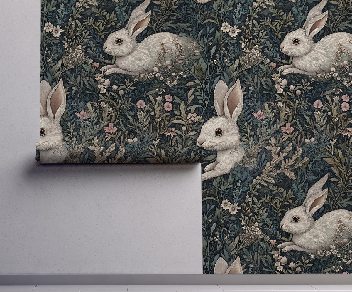 The Hare in the Forest - Woodland Rabbit Wallpaper