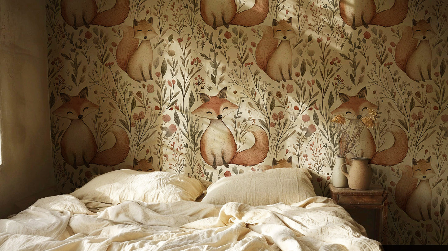 Field of Foxes Wallpaper