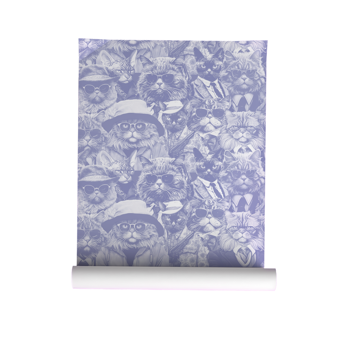 funky cat portrait peel and stick wallpaper