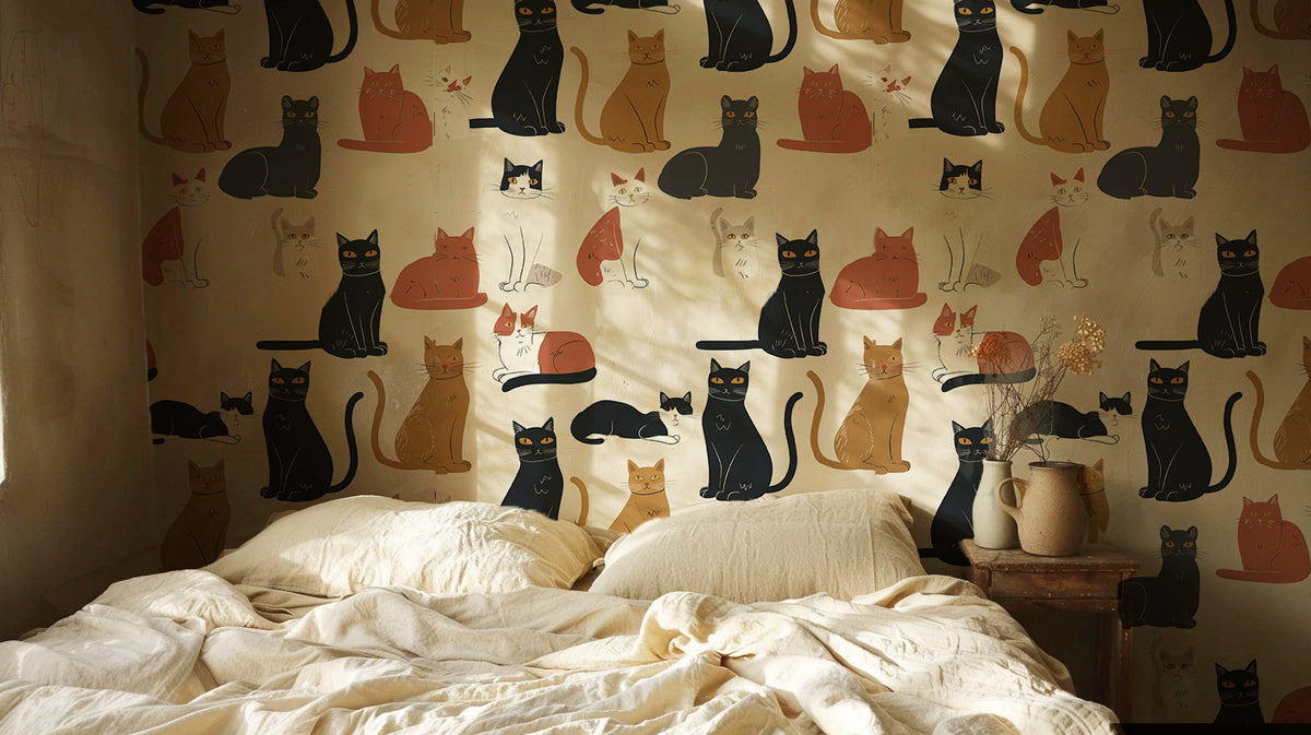 Never Enough Cats – Modern Cat Wallpaper