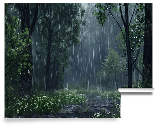 When The Rain Came - Ethereal Forest Wallpaper Mural