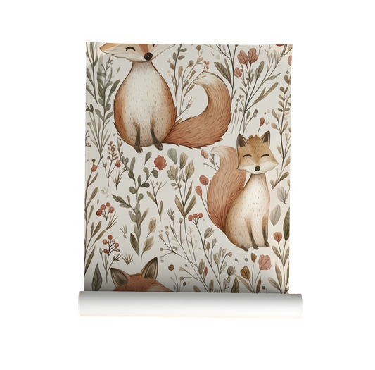 Field of Foxes Wallpaper – Woodland Fox Wallpaper