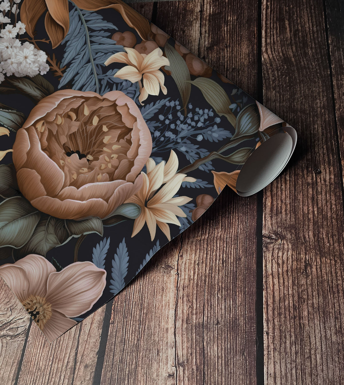 Vintage Meadow - Dark Moody Floral Wallpaper