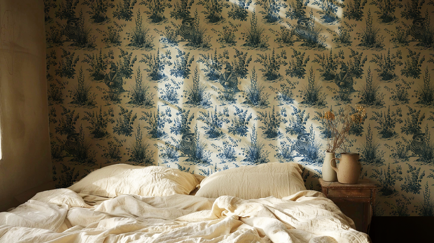 Western Toile de Jouy Wildlife Wallpaper