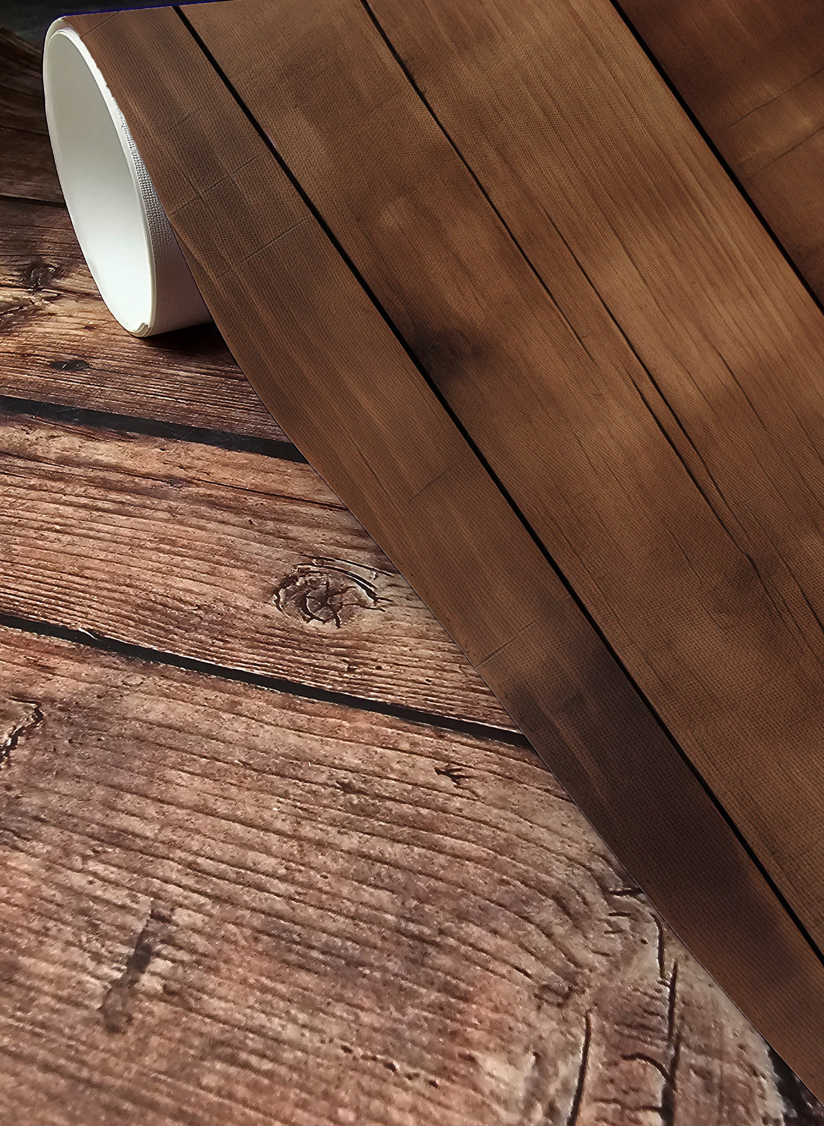 Faux wood panel peel and stick wallpaper