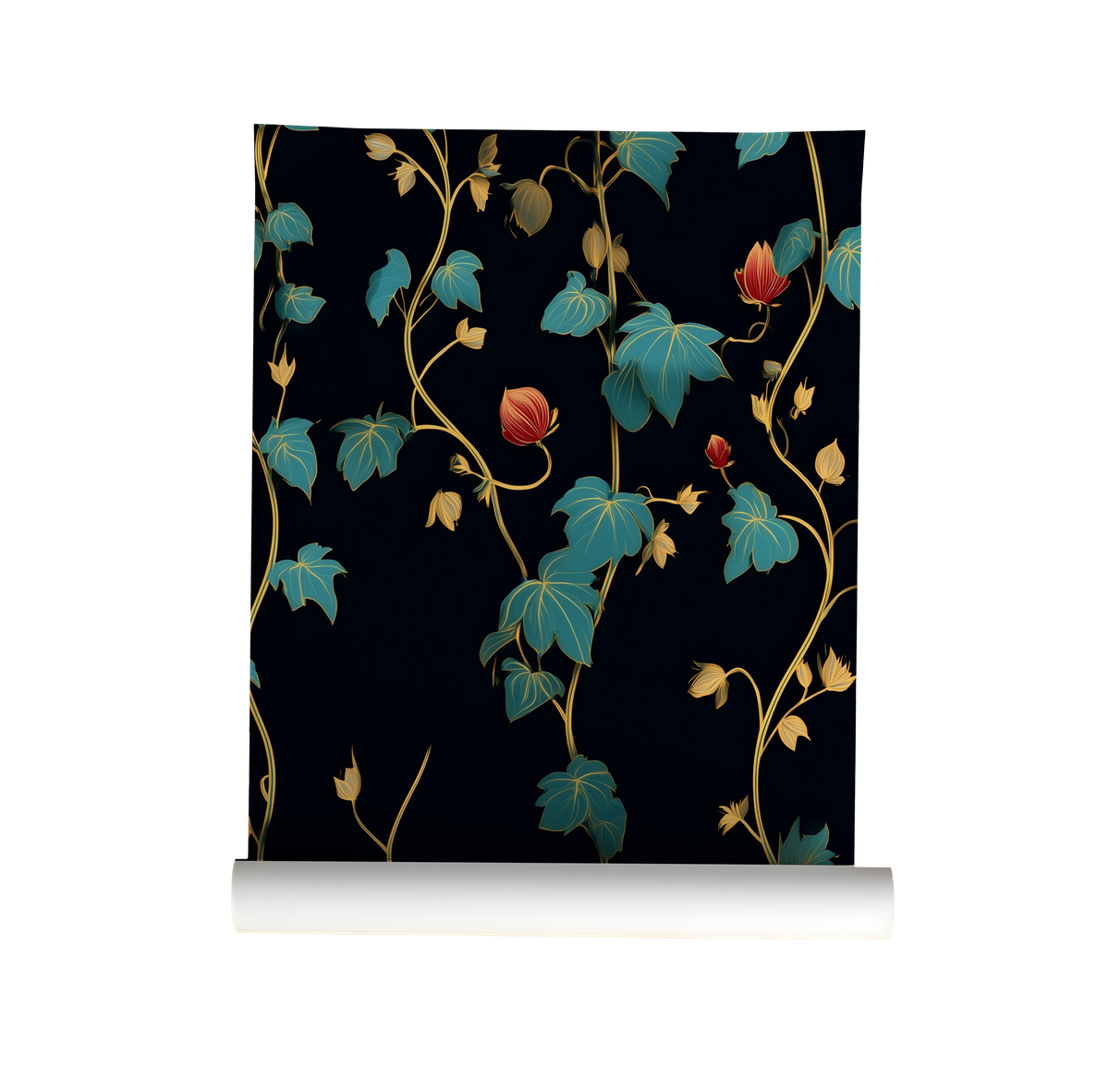 Folkloric Vines – Dark Botanical Peel and Stick Wallpaper