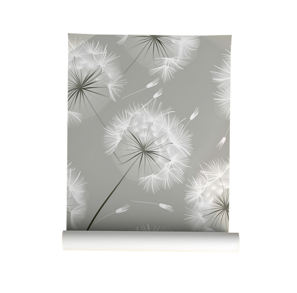 Dandelions Wallpaper – Grey Botanical Wallpaper