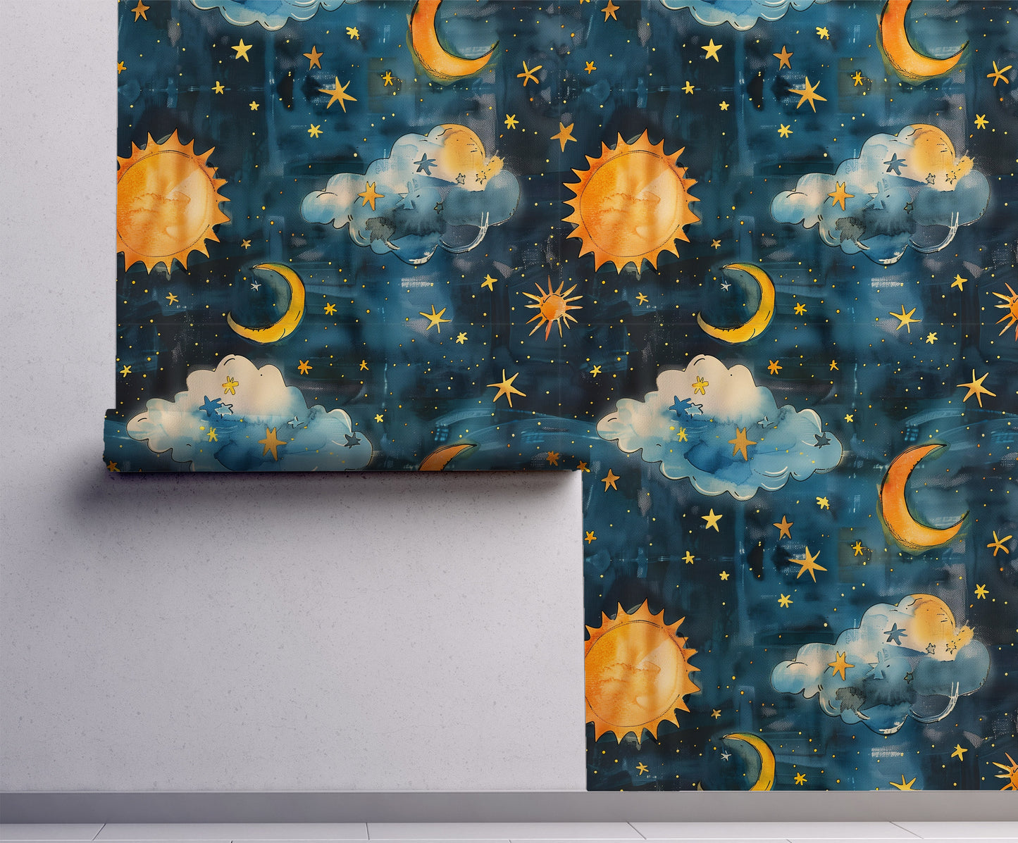 My Sun and Moon - Watercolor Celestial Wallpaper