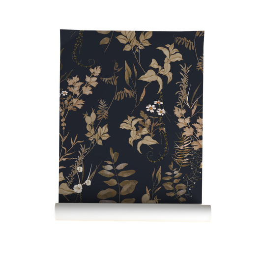 Rainy Day Garden - Dark Moody Floral Wallpaper