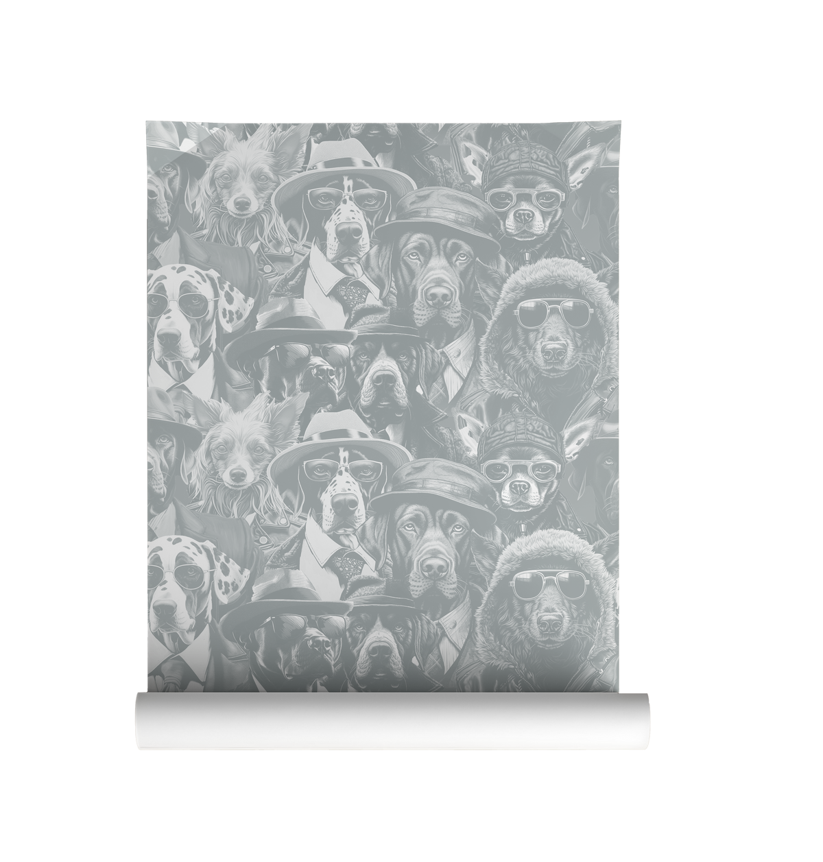Funky animal portrait of dogs on peel and stick wallpaper