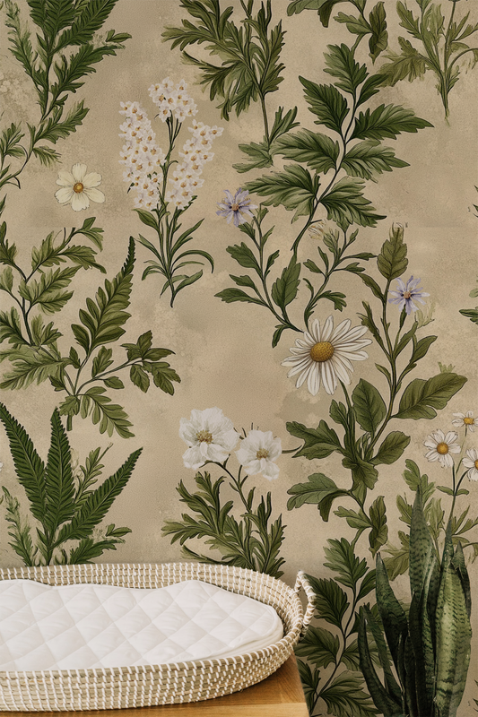 Field Notes - Neutral Wildflower Wallpaper