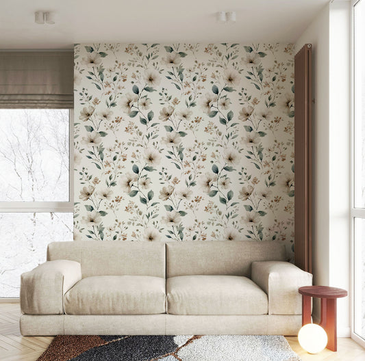 Wildflower Wallpaper - Soft Cottagecore Peel and Stick