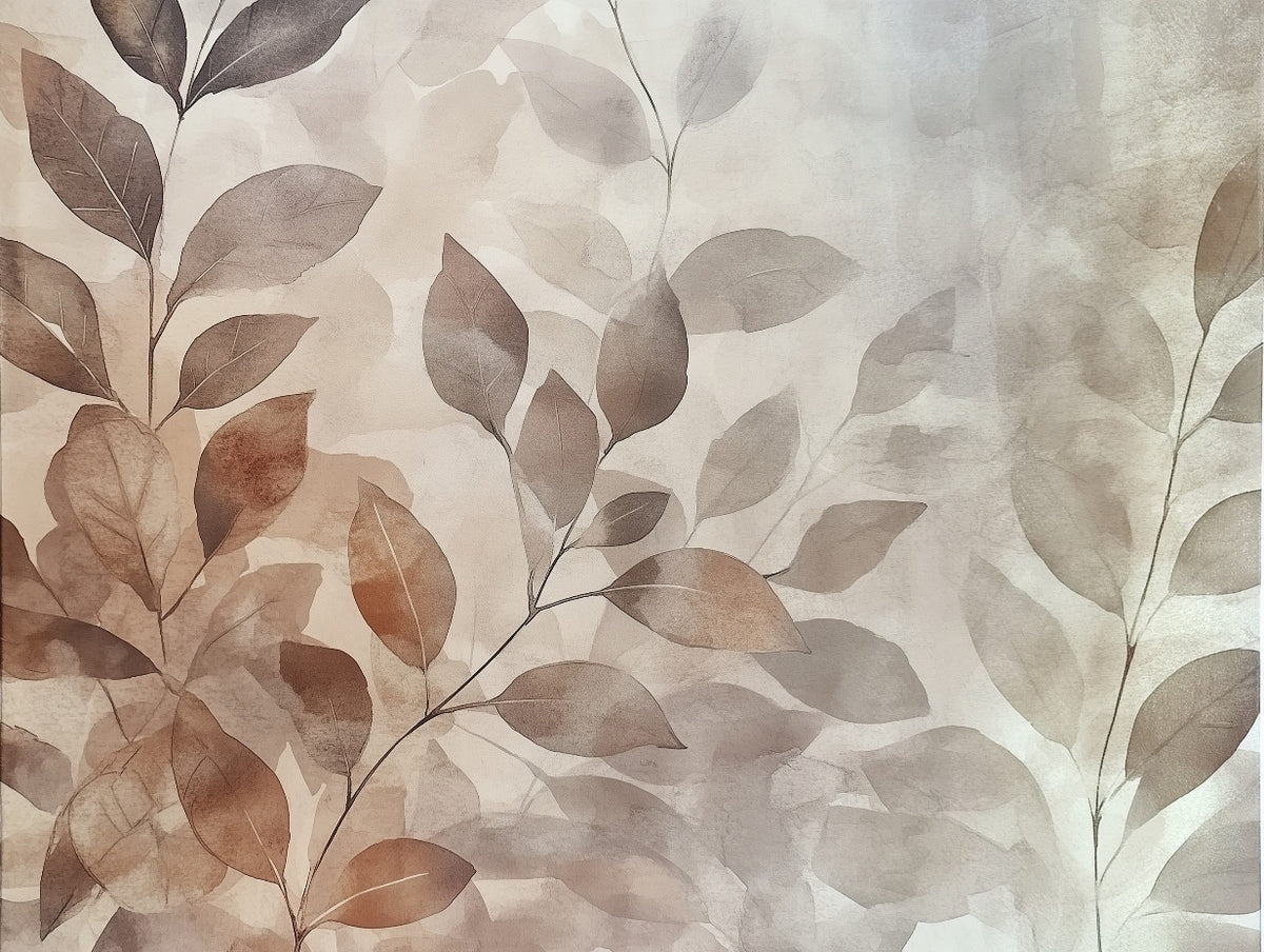 Neutral Botanical Wallpaper – Linen & Earth Tone Wall Mural
