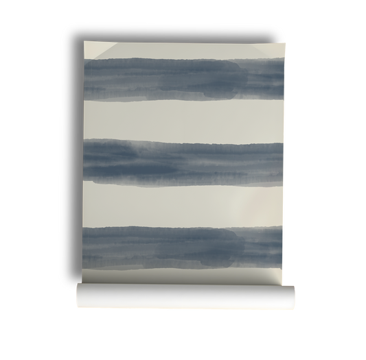 Soft Horizon - Watercolor Horizontal Stripe Wallpaper