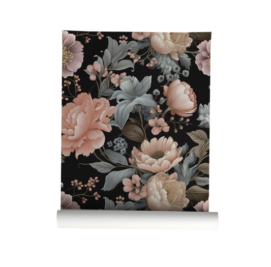 Twilight Blossom - Dark Moody Floral Wallpaper