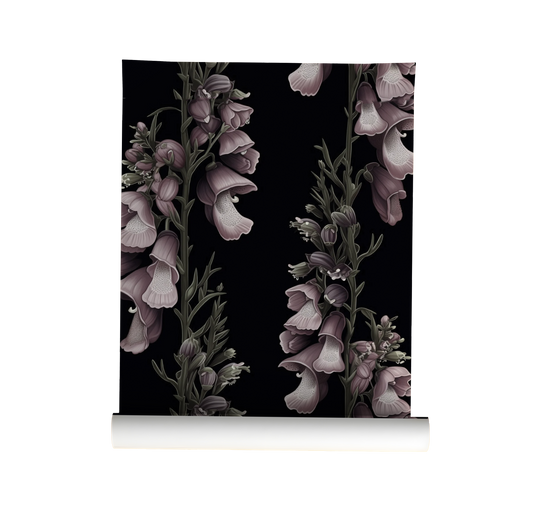 Midnight Foxglove - Dark Moody Wallpaper