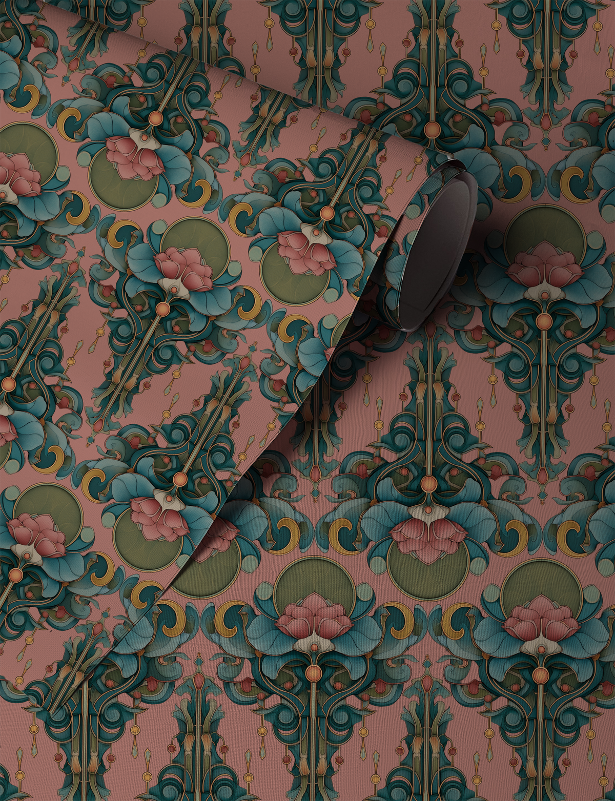 Art Nouveau Vintage Floral Wallpaper