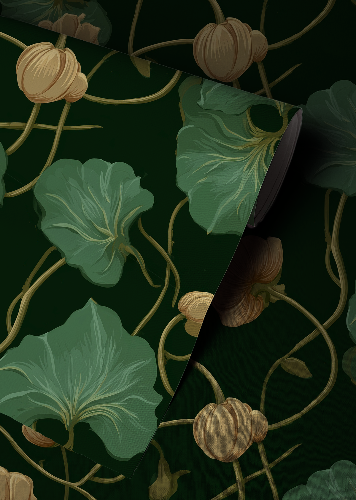 Hidden Garden Wallpaper – Dark Green Botanical Wallpaper
