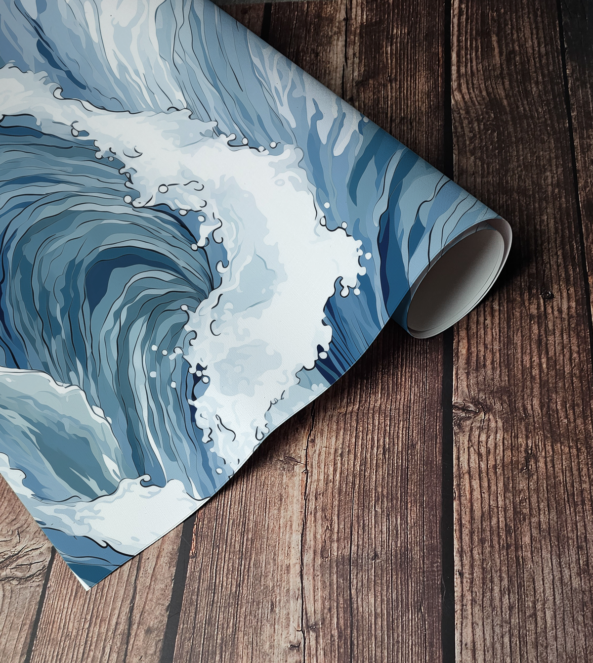 Blue Wave Wallpaper – Ocean Coastal Peel and Stick Design