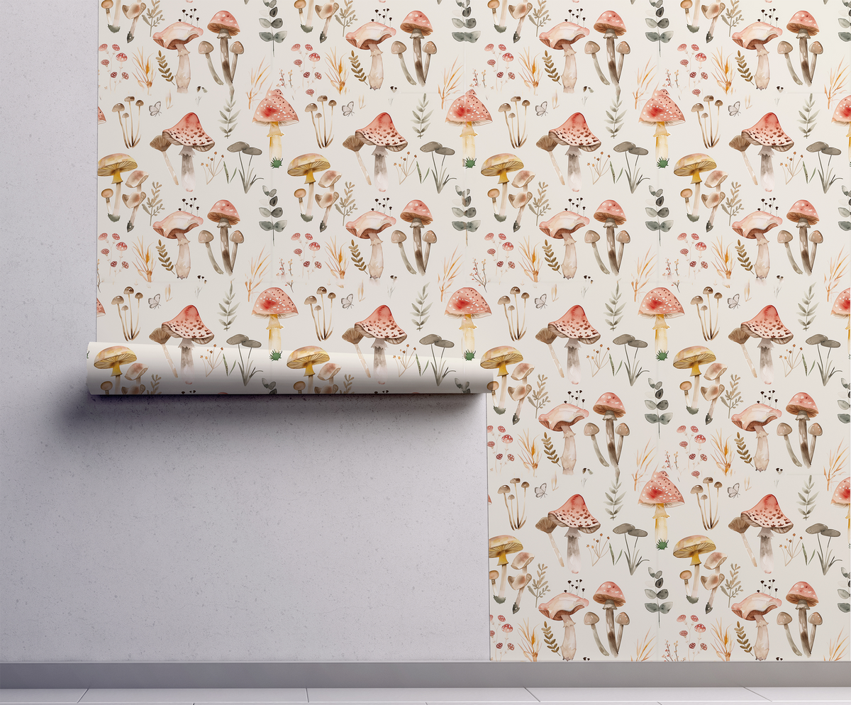 Mushroom Forest – Vintage Mushroom Botanical Wallpaper
