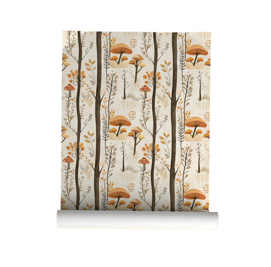 Storybook Woodland – Mushroom Forest Wallpaper