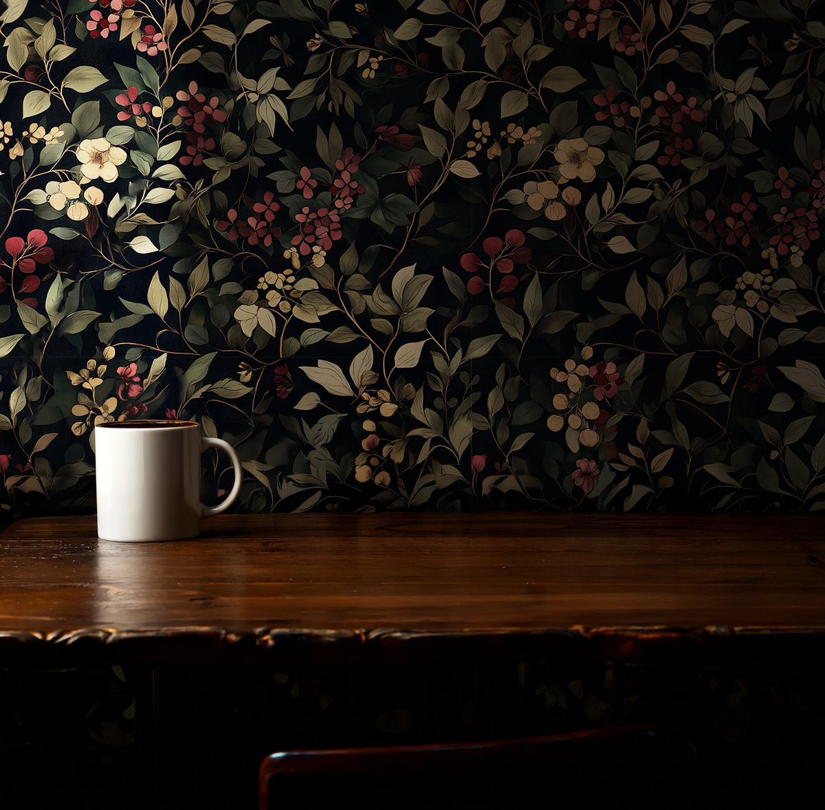 Shadowgarden - Dark Gothic Floral and Berry Wallpaper