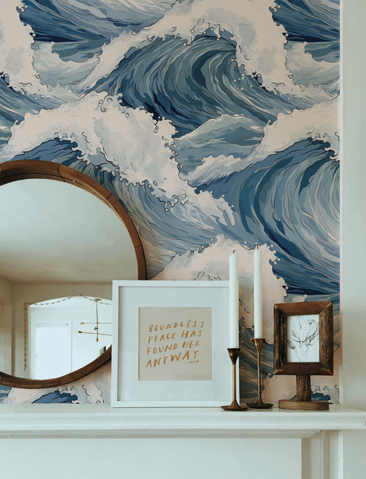 large ocean wave peel and stick wallpaper