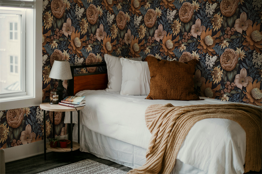 Vintage Meadow - Dark Moody Floral Wallpaper