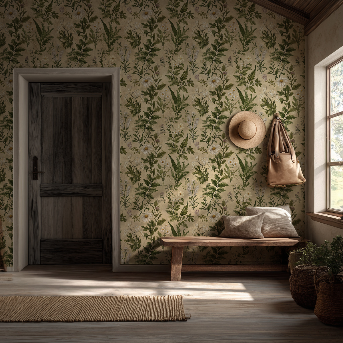 Field Notes - Neutral Wildflower Wallpaper