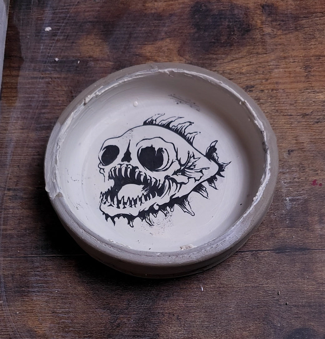 Fish Skeleton Ceramic Silkscreen Transfer