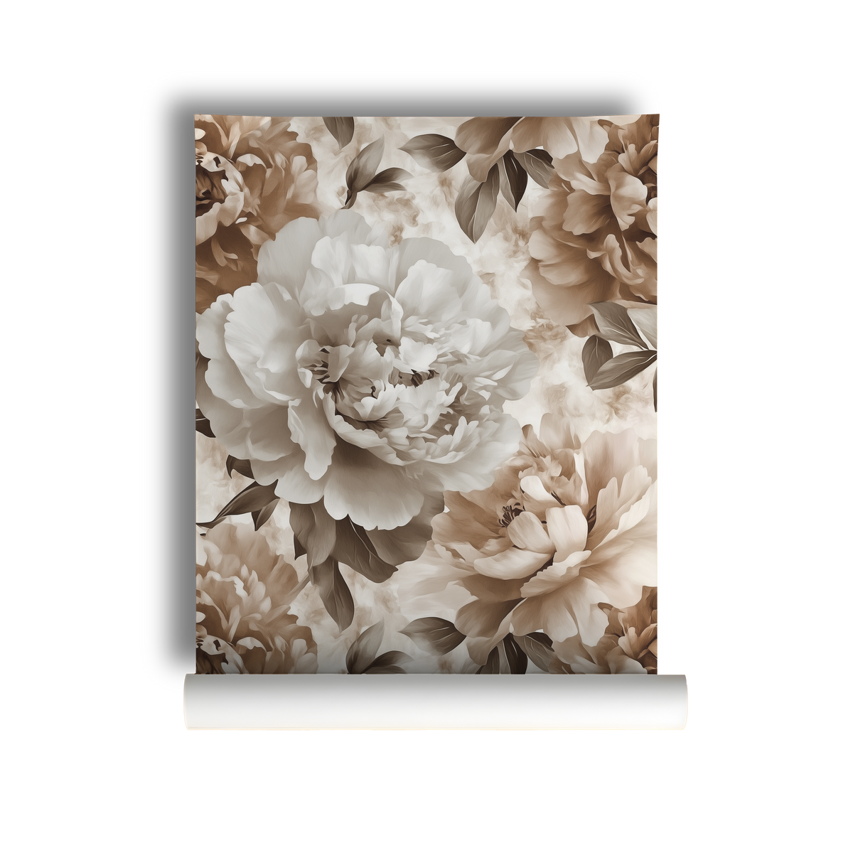Garden Peonies - Neutral Large Floral Wallpaper