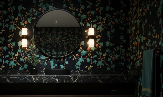 Folkloric Vines Bathroom Mockup