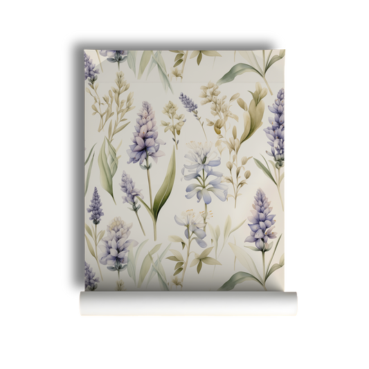 Lavender Field - Soft Lilac Wallpaper