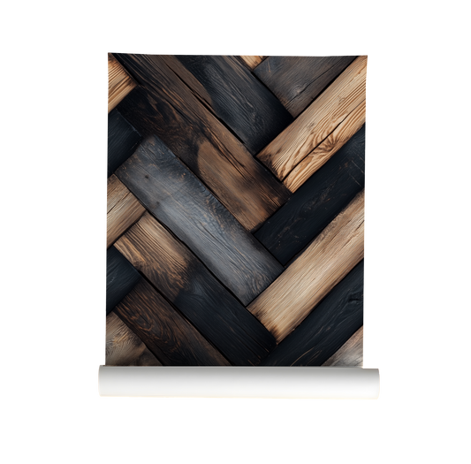 Dark Hearth - Wood Panel Peel and Stick Wallpaper