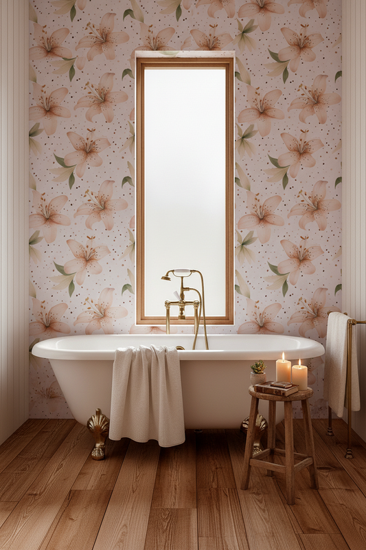 Peach Lily Bathroom Mockup