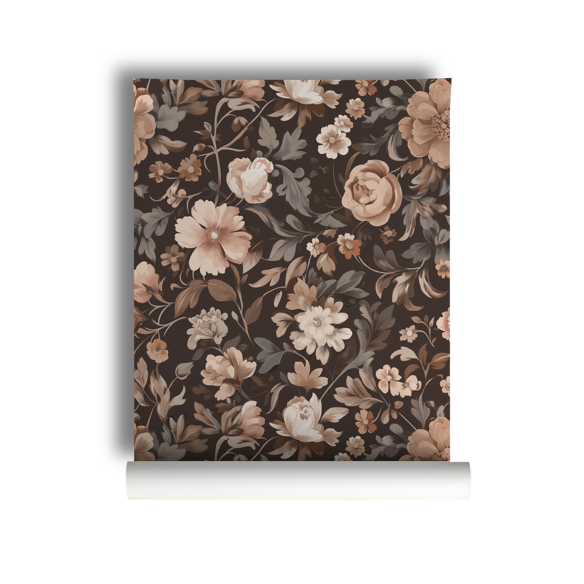 Rosewood - Pink And Brown Floral Wallpaper
