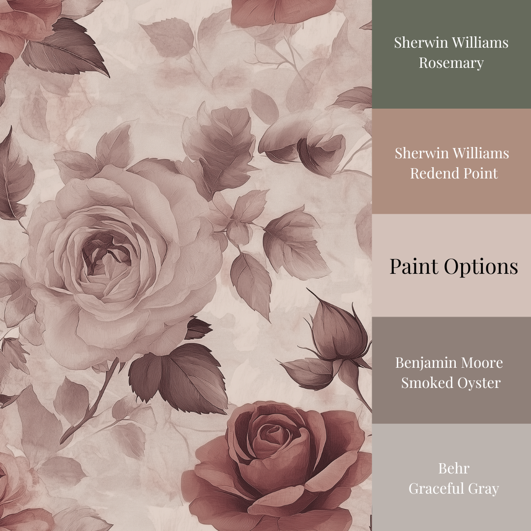 Rosewater Reverie - Pink and Red Floral Wallpaper