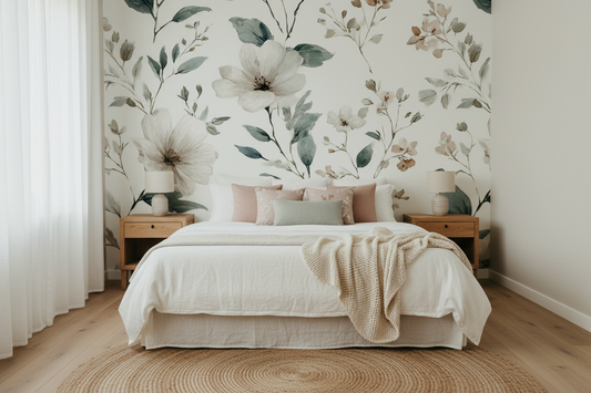 Wildflower Mural Bedroom Mockup
