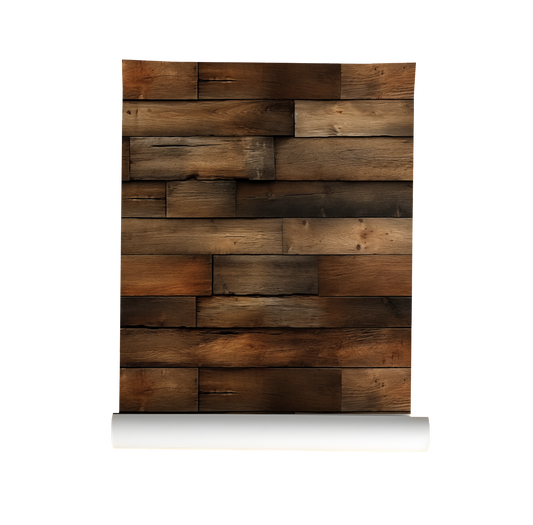 Dark Rustic Oak - Wood Panel Peel and Stick Wallpaper