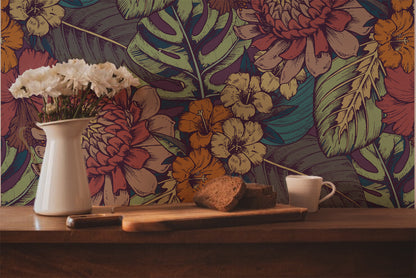 Tropical Floral Wallpaper