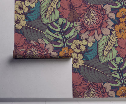 Tropical Floral Wallpaper