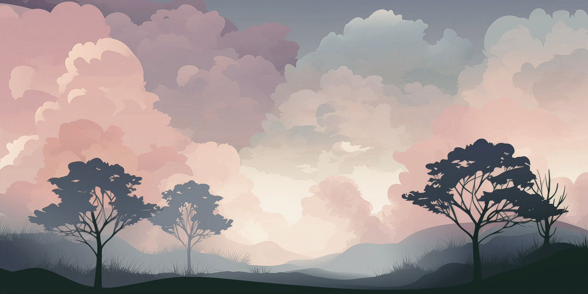 Full image of landscape wallpaper mural 