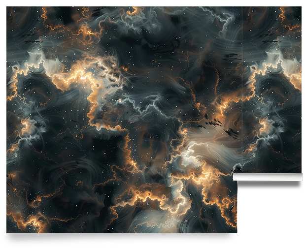 Cosmos – Black and Gold Galaxy Wallpaper Mural